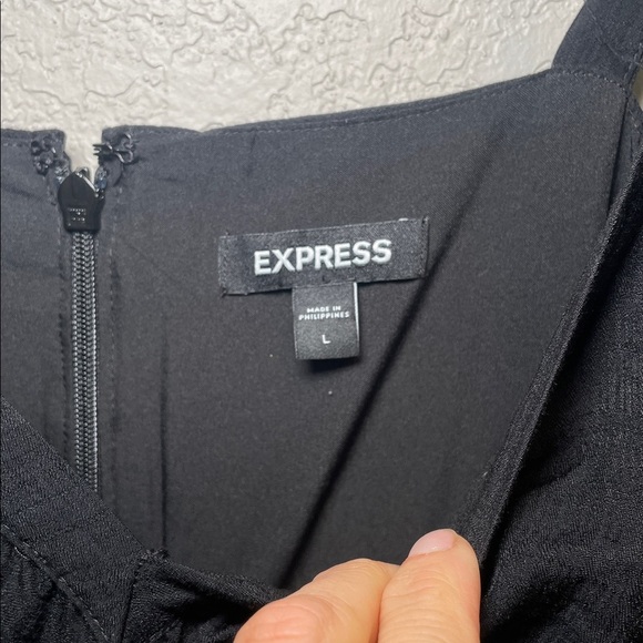 Express Elegant Black Tie-Strap Dress Size Large - Picture 4 of 8